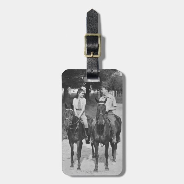 Étiquette À Bagage Chevaux d'équitation de couples (Devant Vertical)