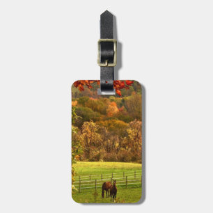 Étiquette À Bagage Chevaux en automne