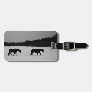 Étiquette À Bagage Chevaux sur la neige cd lta
