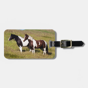 Étiquette À Bagage Chevaux sur le versant de la colline