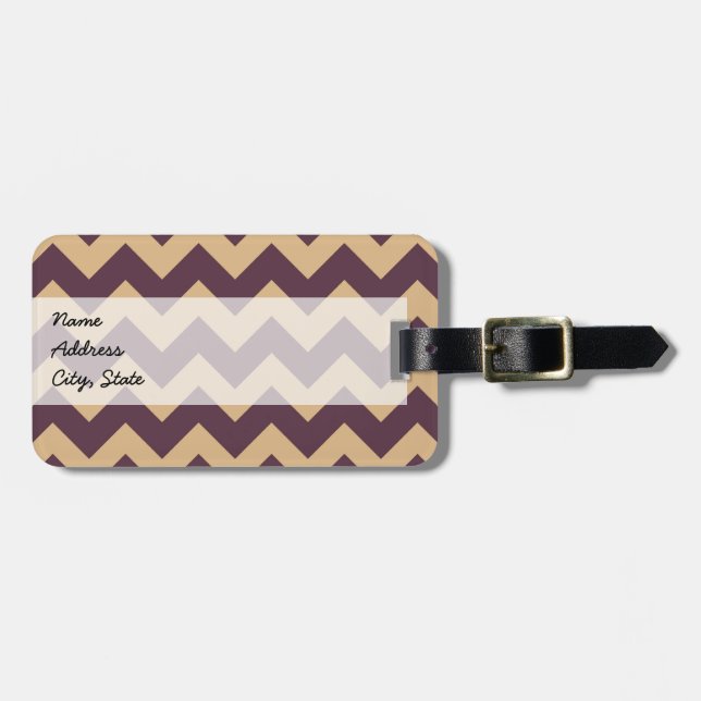 Étiquette À Bagage Chevron Zigzag Motif 2 tendance (Devant horizontal)