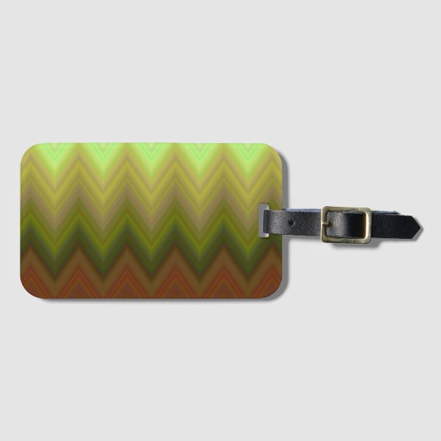 Étiquette À Bagage Chevron Zigzag Ombré Tendance Cool (Devant Horizontal)