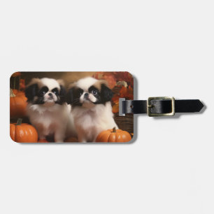 Étiquette À Bagage Chi Japonais Puppy Autumn Delight Citrouille