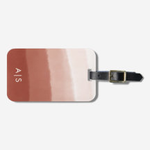 Chic Aquarelle Cuivre Rouille Ombré Monogrammé