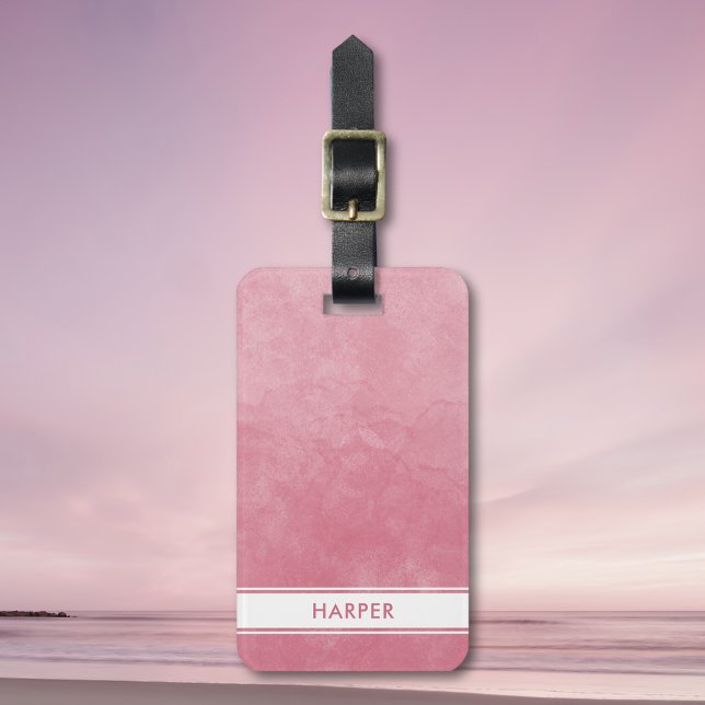 Étiquette À Bagage Chic Blush Rose Aquarelle Laver Moderne Feminine (Créateur téléchargé)