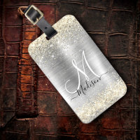 Chic brossé métal or fausse parties scintillant