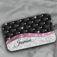 Chic girly faux parties scintillant argent noir ro
