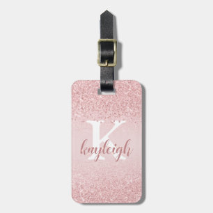 Étiquette À Bagage Chic Girly Parties scintillant Rose Gold Sparkle N