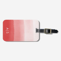 Chic Monogrammé Aquarelle Corail Rouge Ombre Dégra