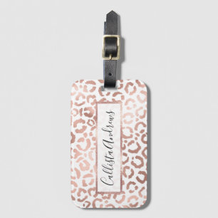 Étiquette À Bagage Chic Rose Gold Leopard Cheetah Poster de animal