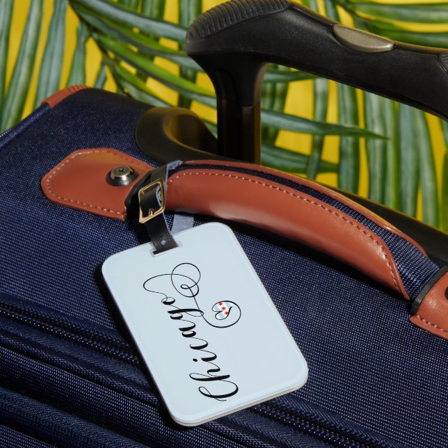 Étiquette À Bagage Chicago Heart Luggage Modèle, Illinois (Insitu Rectoal 1)