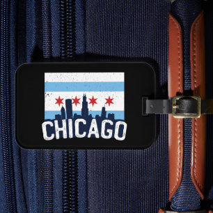 Étiquette À Bagage Chicago Illinois Skyline 4 étoiles Vintage