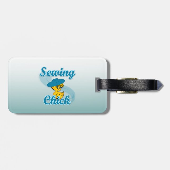 Étiquette À Bagage Chick à coudre #3 (Dos horizontal)