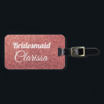 Étiquette À Bagage chick chick rose or parties scintillant bridesmaid<br><div class="desc">Design élégant et tendance en parties scintillant d'or rose faux.</div>