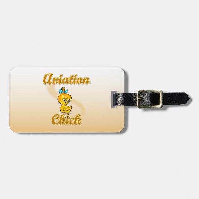 Étiquette À Bagage Chick d'aviation (Devant horizontal)