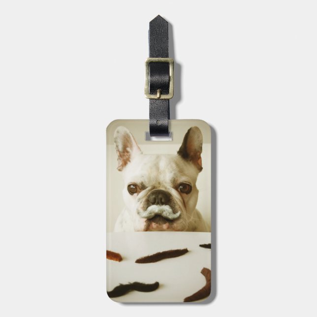 Étiquette À Bagage Chien À Moustache (Devant Vertical)