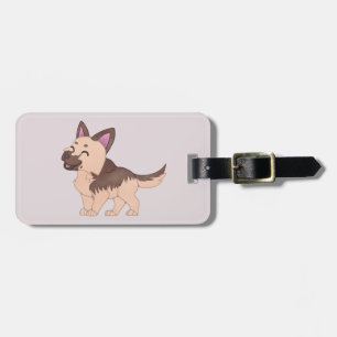 Étiquette À Bagage Chien berger allemand de Kawaii