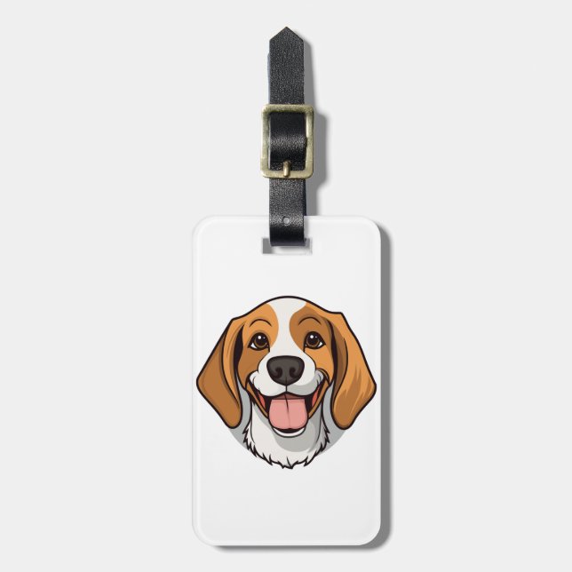 Étiquette À Bagage Chien Cartoon sauvage élément Sticker | (Devant Vertical)