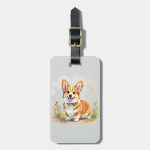 Étiquette À Bagage Chien Corgi Gallois Pembroke Rouge Mignon