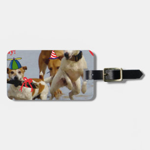 Étiquette À Bagage chien d'anniversaire heureux