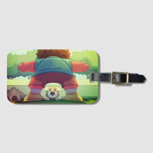 Étiquette À Bagage Chien de dessin