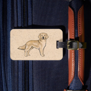 Étiquette À Bagage Chien de dessin animé mignon Retriever doré jaune