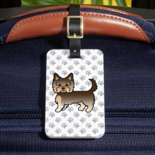 Étiquette À Bagage Chien de dessin animé Yorkshire Terrier au chocola