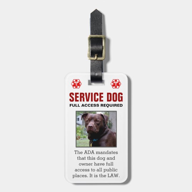 Étiquette À Bagage Chien de service - insigne requis par accès (Devant Vertical)
