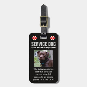 Étiquette À Bagage Chien de service - noir - insigne requis par accès