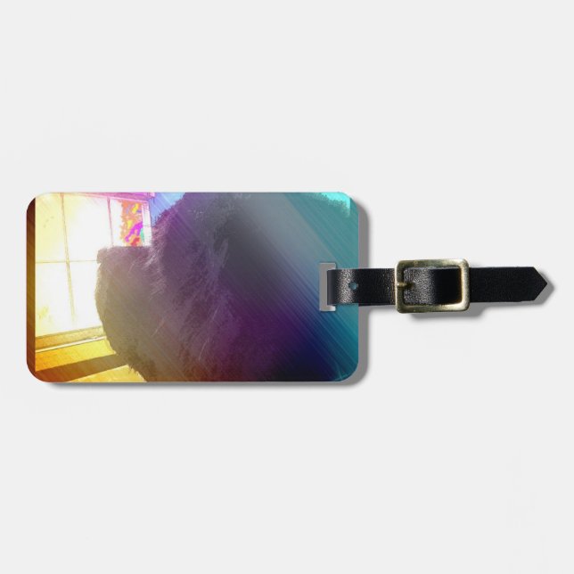 Étiquette À Bagage Chien de Terre-Neuve d'étiquette de bagage (Devant horizontal)