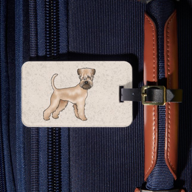 Étiquette À Bagage Chien De Terrier Roulé À Couche Doux Avec Texte Pe (Insitu Rectoal 4)