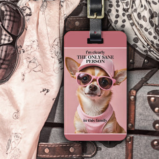 Étiquette À Bagage Chien drôle en rose mignon fille