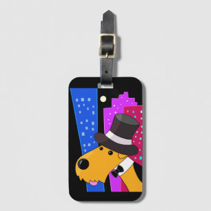 Étiquette À Bagage Chien mignon de bande dessinée dans l'étiquette de