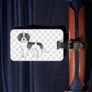 Étiquette À Bagage Chien Mini Goldendoodle Parti-couleur Noir & Texte