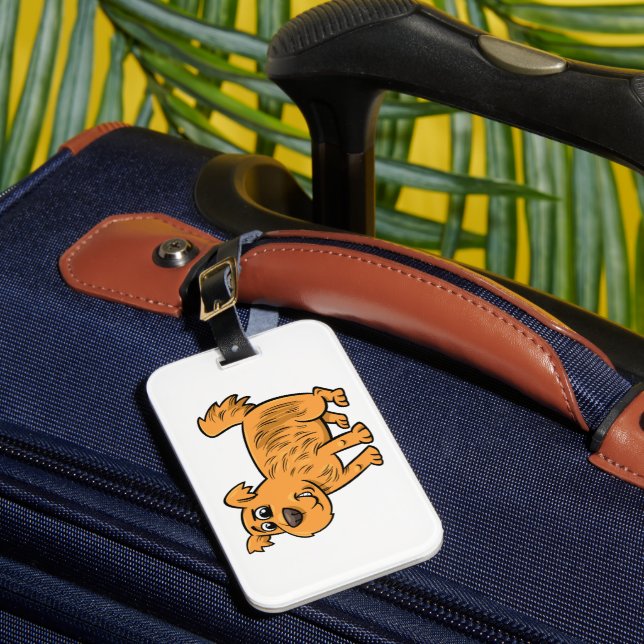 Étiquette À Bagage Chien orange décoiffé (Insitu Rectoal 1)