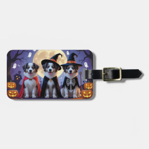Étiquette À Bagage Chiens de berger anatoliens Citrouille Halloween d