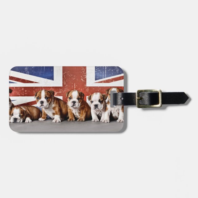 Étiquette À Bagage Chiens de taureaux anglais (Devant horizontal)