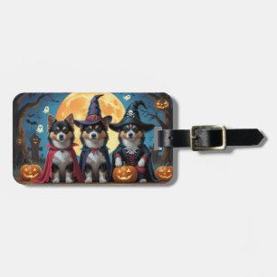 Étiquette À Bagage Chiens lapons finlandais Citrouille Halloween drôl