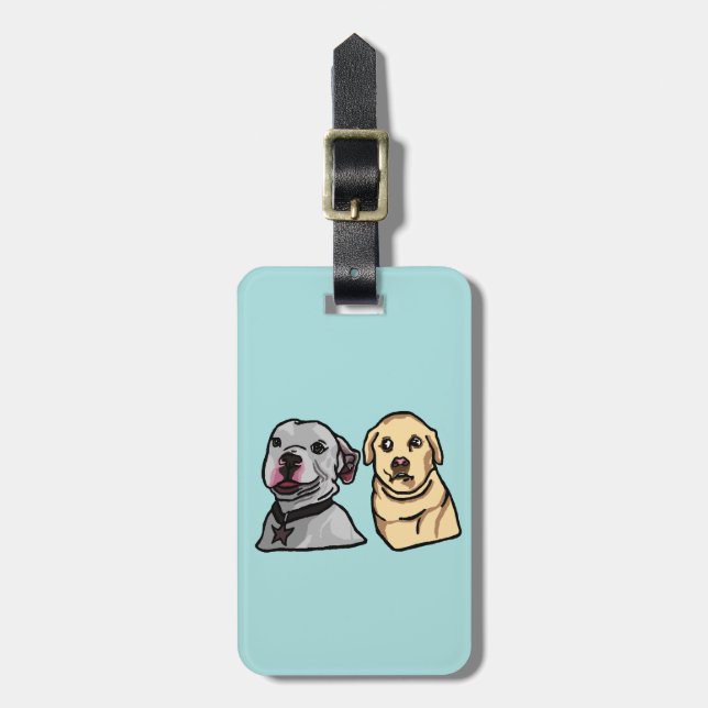 Étiquette À Bagage Chiens Mignons Mèmes (Devant Vertical)
