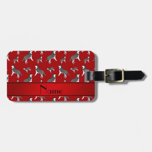 Étiquette À Bagage Chiens rouges nommés personnalisés de chien de