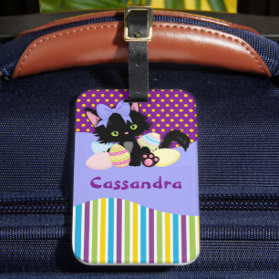 Étiquette À Bagage Chiffre noir de dix-huit Oeufs de Pâques Points et