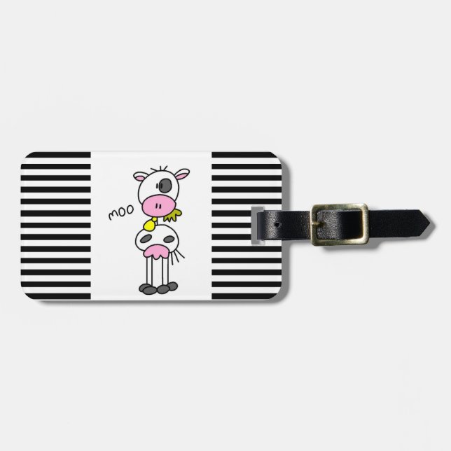 Étiquette À Bagage Chiffre T-shirts et cadeaux de bâton de vache (Devant horizontal)