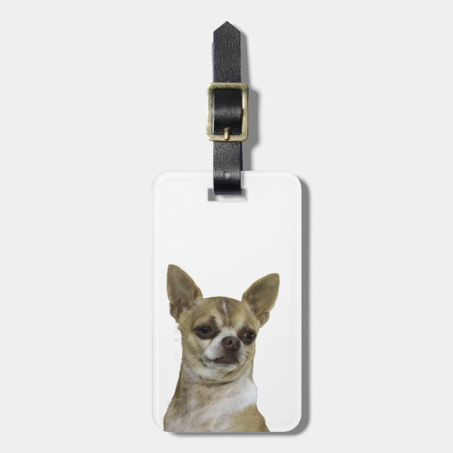 Étiquette À Bagage Chihuahua avec une attitude (Devant Vertical)