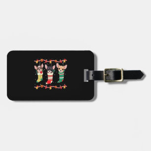 Étiquette À Bagage Chihuahua Chaussettes de Noël Lumières Drôle Xmas