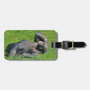Étiquette À Bagage Chimpanzé de détente - étiquette de bagage