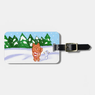 Étiquette À Bagage Chiot à neige