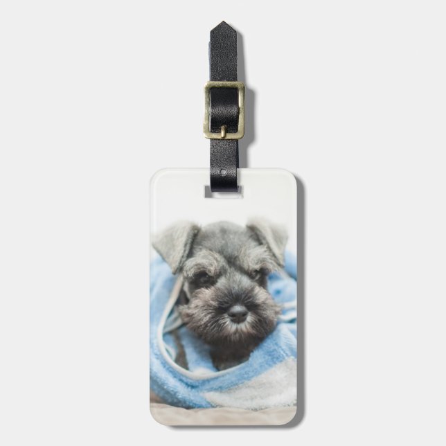 Étiquette À Bagage Chiot après Bath (Devant Vertical)