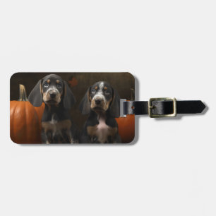 Étiquette À Bagage Chiots Bluetick Coonhound Délice d'Automne Citroui