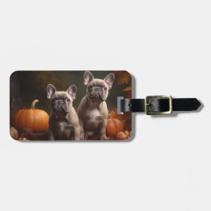 Étiquette À Bagage Chiots Bouledogue Français Délice d'Automne Citrou
