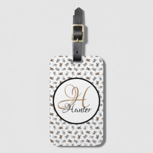 Étiquette À Bagage Chiots de foot personnalisés avec monogramme